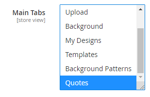 Quotes tab selection