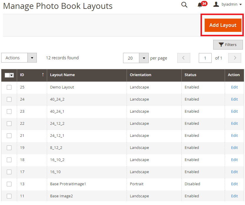 Manage Photobook Layouts