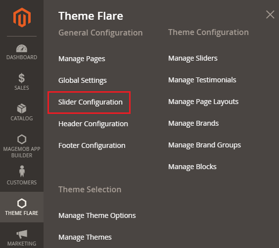 Theme Flare->Slider Configuration