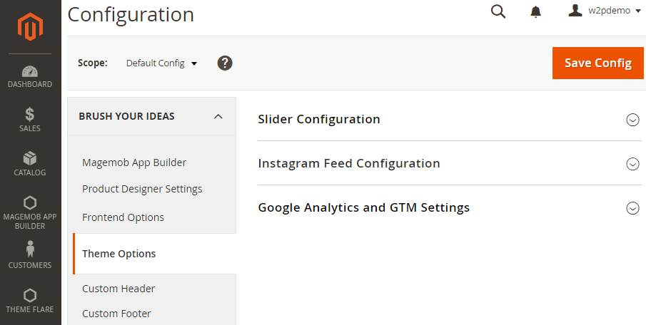 Slider Configuration->Theme Options