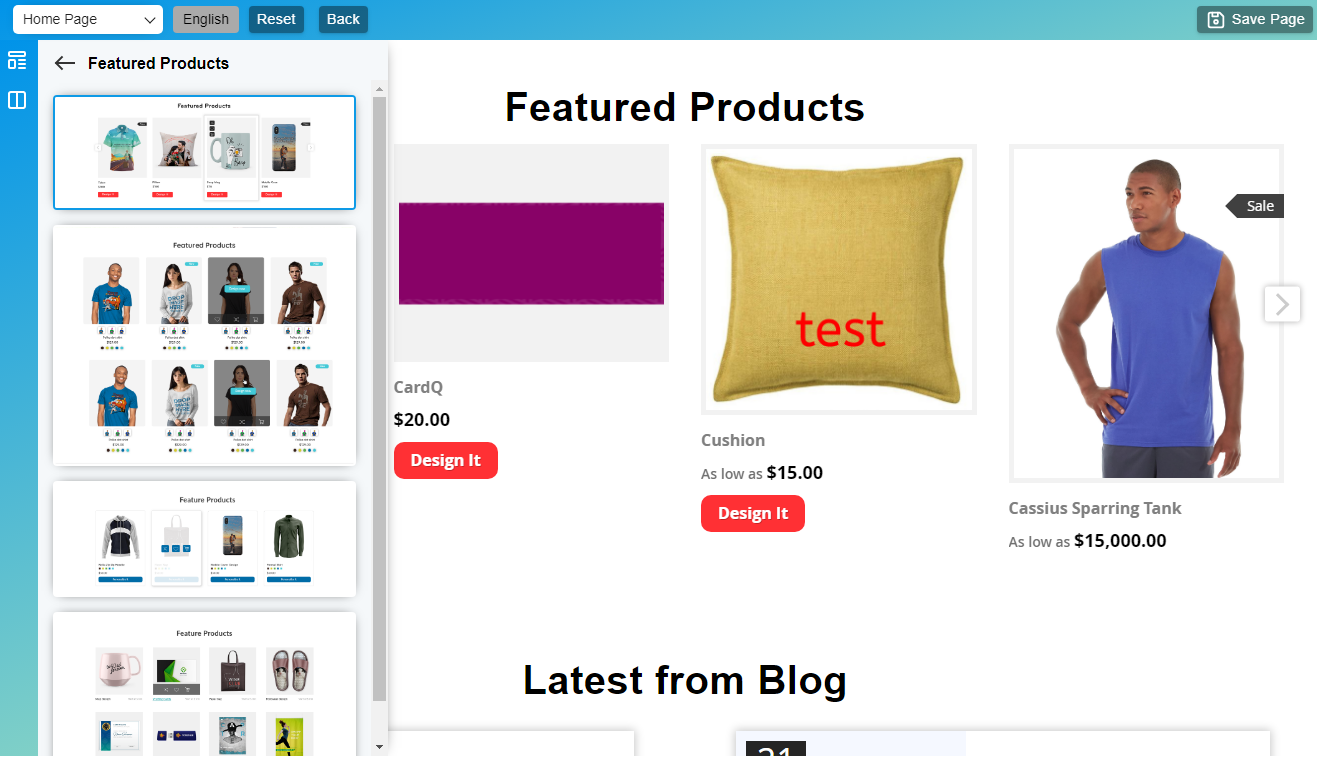 Featured Products block