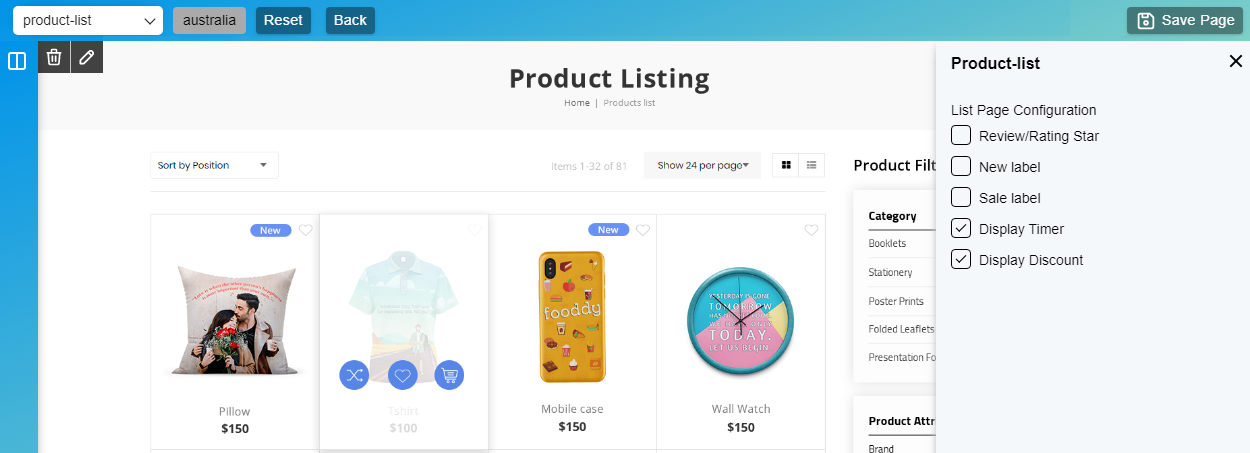Enable Deal-Timer for Product listing